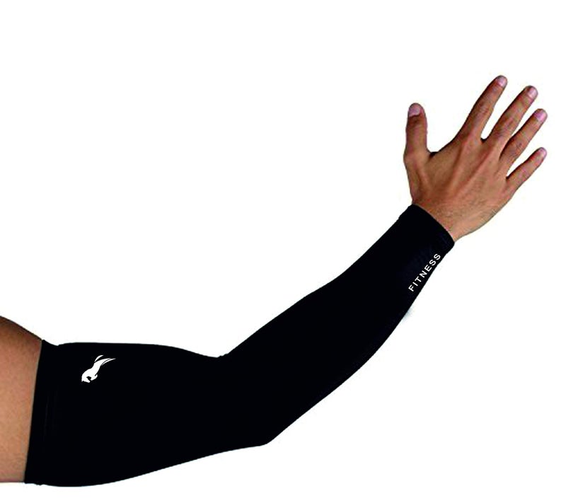Rider Fingerless Arm Sleeve For All Sport Related Activities Arm Pain Relieve Support For Boys And Girls (BLACK, L) - Image 2