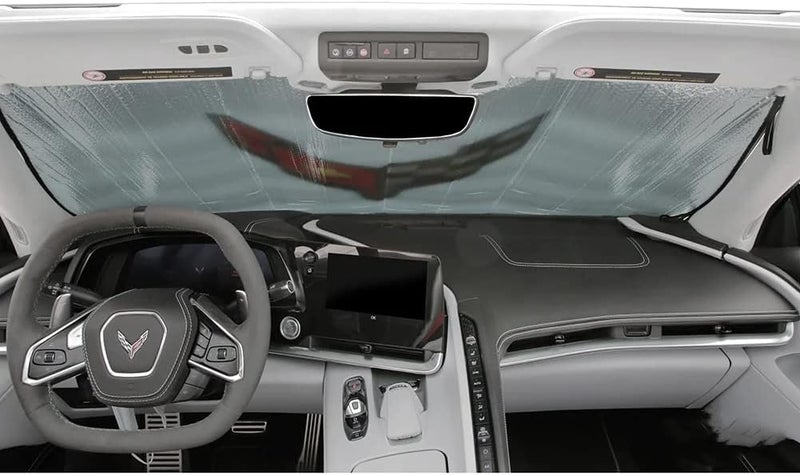SR1 Performance C8 Corvette Folding Sunshade - Insulated Windshield Shade with Flags Logo for 2020-2024 Stingray, Z06 - Image 4