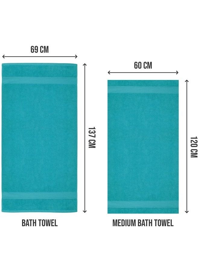 Utopia Towels - 6 Pack Medium Bath Towel Set, 100% Ring Spun Cotton (24 x 48 Inches) Medium Lightweight and Highly Absorbent Quick Drying Towels, Premium Towels for Hotel, Spa and Bathroom (Turquoise) - Image 1