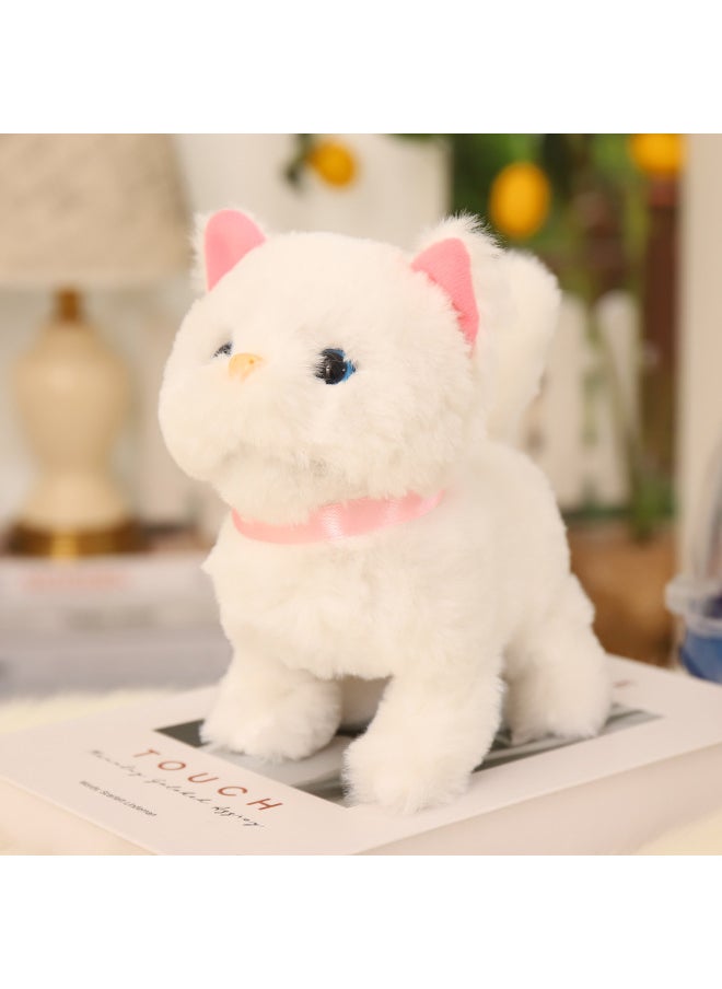 Electric Simulation Plush Cat Electronic Pet Garfield Wagging Tail Will Go Will Call Children's Toys-Specifications:Cute Little White Cat ((squeaks Are The Same As The Dog Barking) Not The Cat Barking  - Image 5