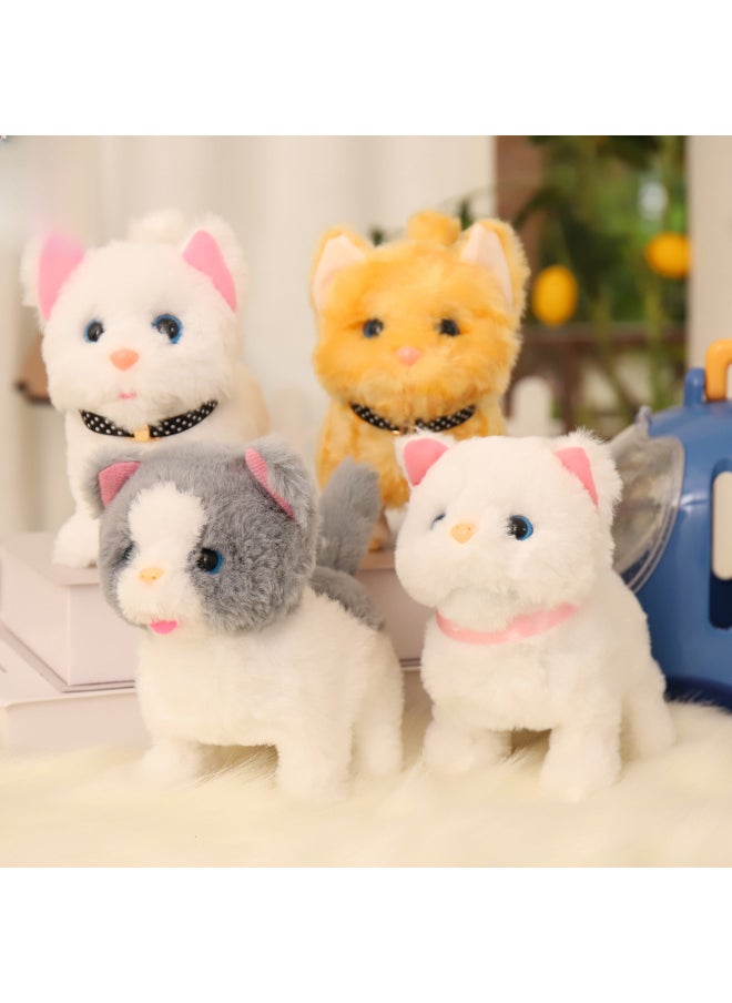 Electric Simulation Plush Cat Electronic Pet Garfield Wagging Tail Will Go Will Call Children's Toys-Specifications:Cute Little White Cat ((squeaks Are The Same As The Dog Barking) Not The Cat Barking  - Image 2