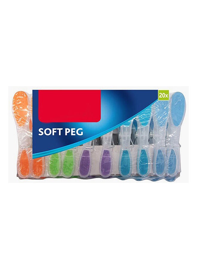 Vileda 20-Piece Premium Hooked Clothes Peg Set