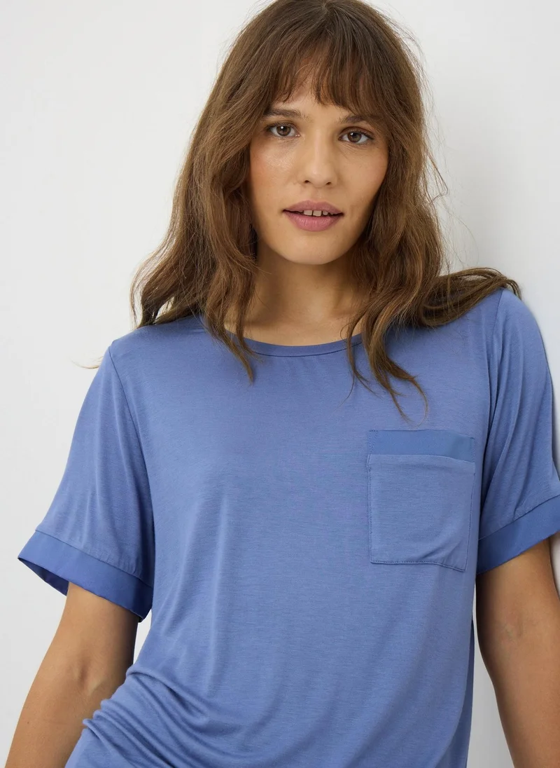 Matalan Blue Slouch Pyjama Top
