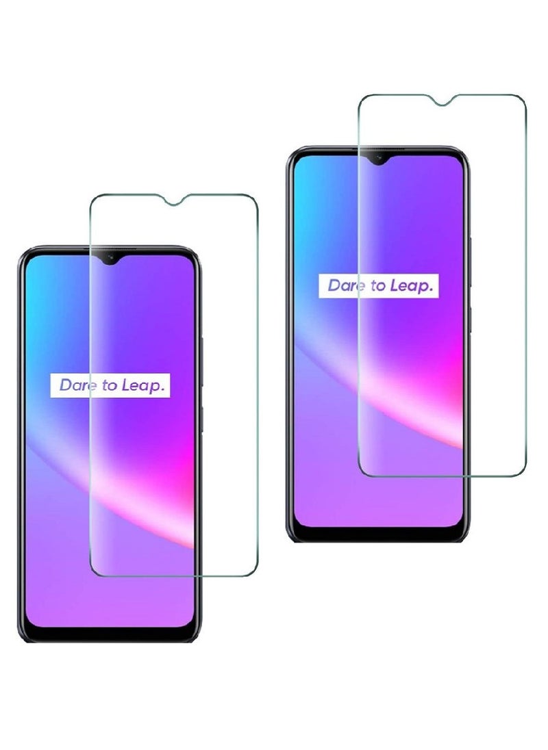 Super 2 Pieces Tempered Glass Screen Protector Clear Designed For Realme C25  Full Screen Coverage And Bubble Free - Image 1