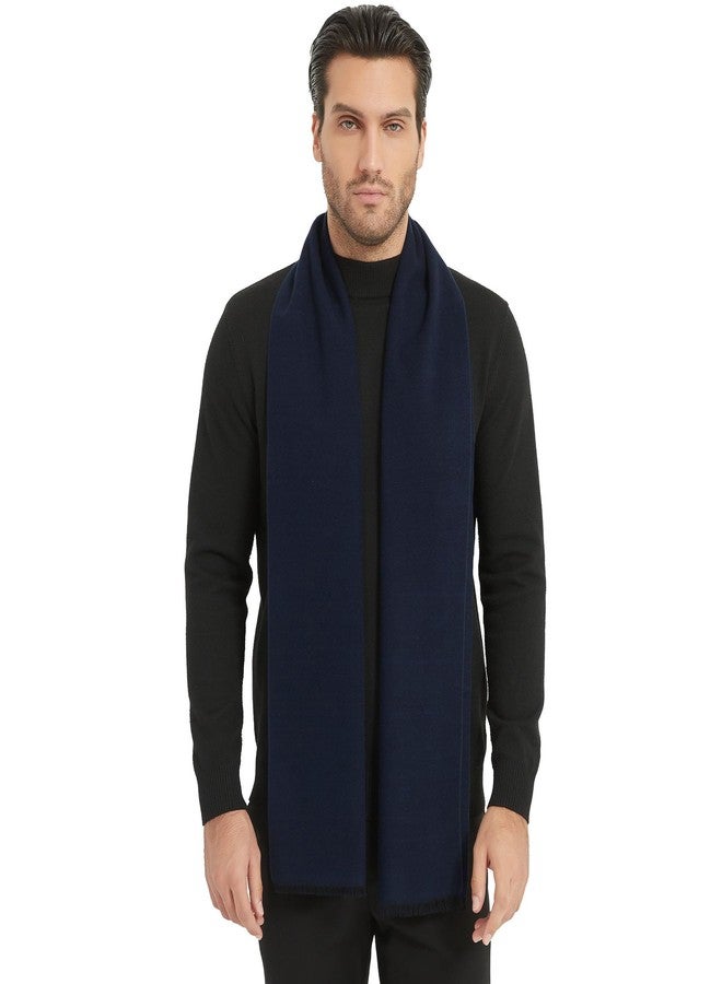 CUDDLE DREAMS Men's Silk Scarves for Winter, 100% Mulberry Silk Brushed, Luxuriously Soft & Warm (Solid Navy Gray) - Image 2