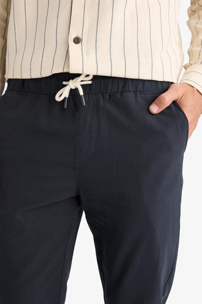 DeFacto Grey Man Cotton Skinny Leg Elastic Waist Summer Joggers Casual - Image 3