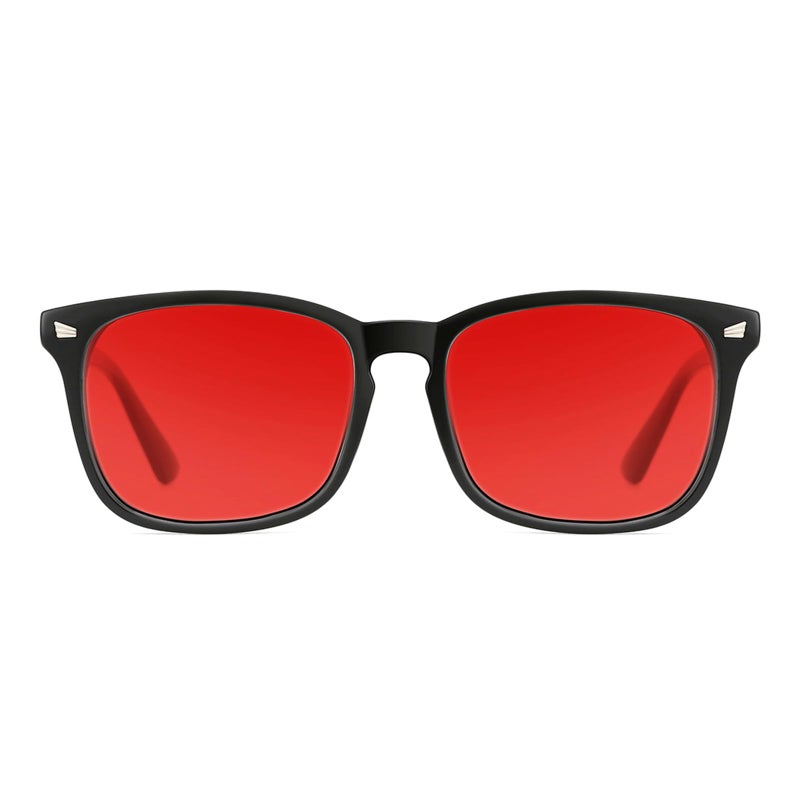 TIJN Sleep Glasses with Blue Green Light Blocking Red Light Lens for Computer Gaming Screen Fatigue UV Protection
