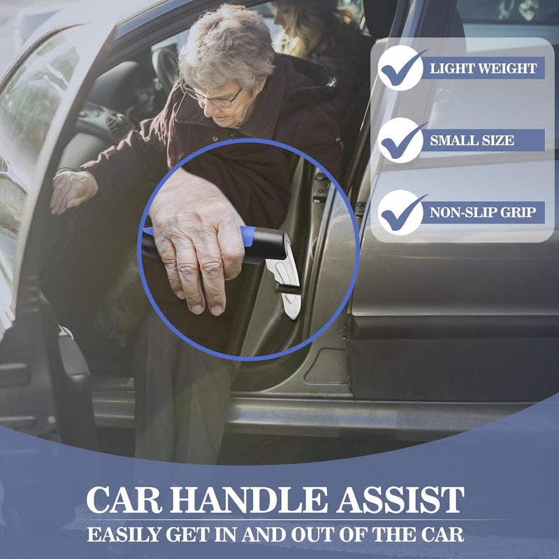 Ansevo Car Door Assist Handle, Car Support Handle Assist, Multifunction Portable Vehicle Support Car Auto Handle Assist for Elderly, Handicap, The Injured, Pregnant Women, 1 Blue - Image 4
