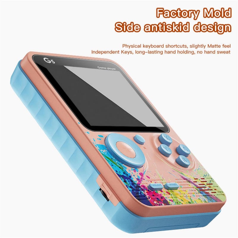 Like Star G5 500 in 1 Retro Video Game Box Only for 1 Player, Handheld Classical Game PAD Can Play On TV, 500 Games Like Contra, Tank, Bomber Man Etc. (Pink Blue) - Image 5