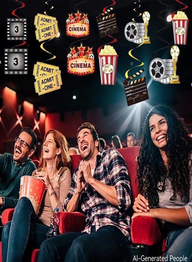 Oiuyamn مجموعة زينة معلقة حلزونية لحفلات ذات طابع سينمائي من 24 قطعة من Oiuyamn - Image 5