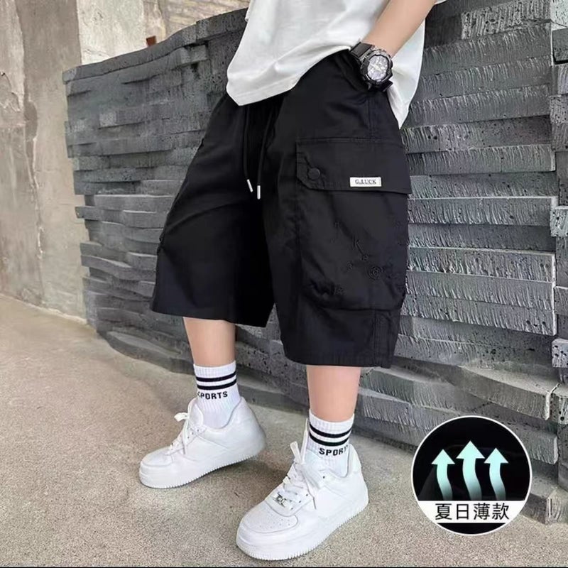 Boys' Workwear Shorts Summer Thin Children'S Casual Pants Mid-Length Pants Big Children'S Pants For Summer - Image 1
