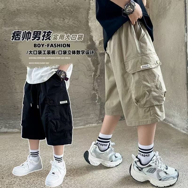Boys' Workwear Shorts Summer Thin Children'S Casual Pants Mid-Length Pants Big Children'S Pants For Summer - Image 2