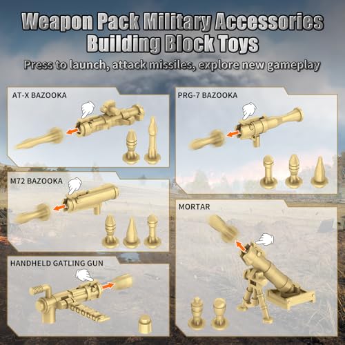 WinGift 200 Pcs Military Weapon Pack Accessories Toys KitsSTEM Military Soldier Style Weapon SetsSwat Team Building Block ToysArmy Equipment Gear SetsChristmas Birthday Gift for BoysTeensAdults - Image 5
