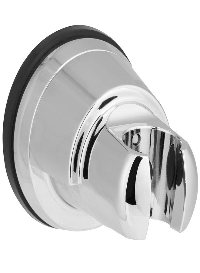 Hibbent Vacuum Suction Cup Shower Head Holder, Removable Shower Wand Bracket, Adjustable Height & Wall Mount ABS Plastic Suction Holder for Handheld Shower Head, Chrome Finish - Image 1
