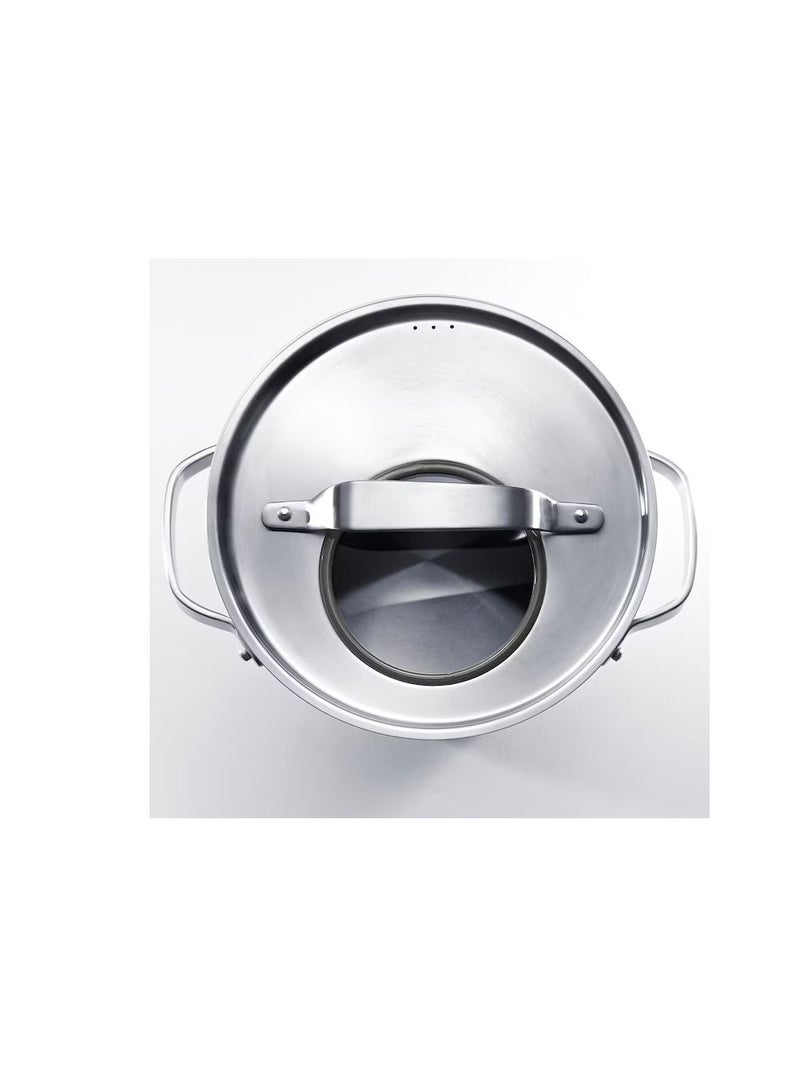 قدر مع غطاء، ستنلس ستيل / رمادي 5.5 لتر - Image 2