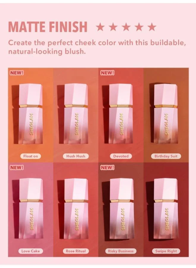 SHEGLAM Color Bloom Liquid Blush Matte Finish-Devoted