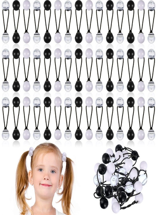 JenPen 36 Pieces Hair Ties Balls Ponytail Holders Colorful Twin Bead Ponytail Balls 80s 90s Elastic Hair Accessories for Baby Kid(20 mm,Black, White, Clear) - Image 1