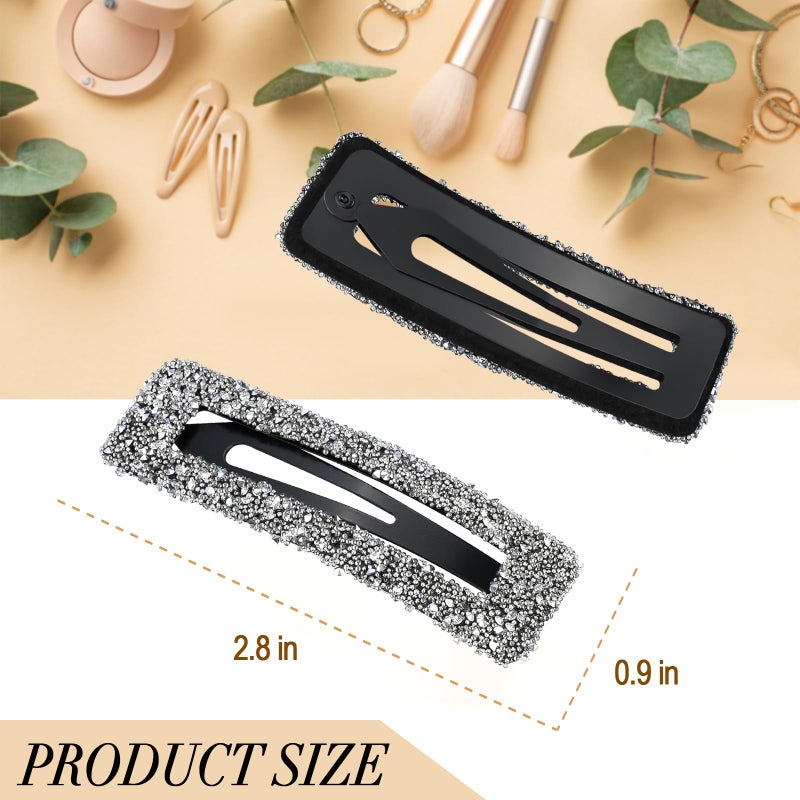 Kanprincess Rhinestone and Crystal Hair Clips 2-Pack, Sparkly Barrettes & Elegant Bling Accessories for Women & Girls(Set9) - Image 2