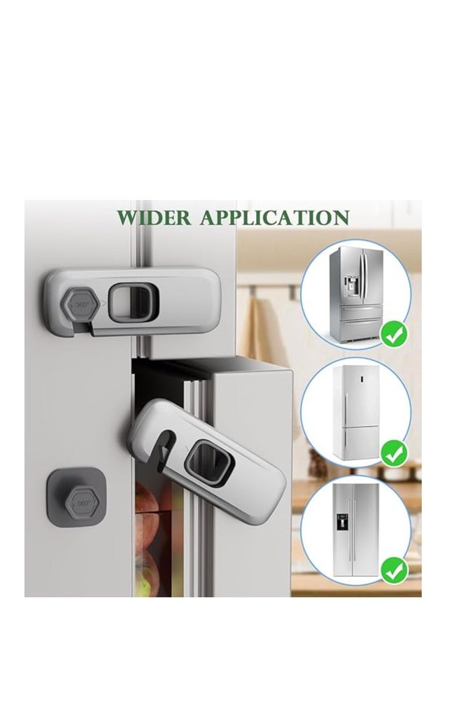قفل أمان لباب الثلاجة والفريزر لحماية الأطفال، للحماية من القرص وهو مضاد للفتح، مناسب للثلاجات والخزائن والدواليب والأبواب وغيرهم متعددد الالوان - Image 4
