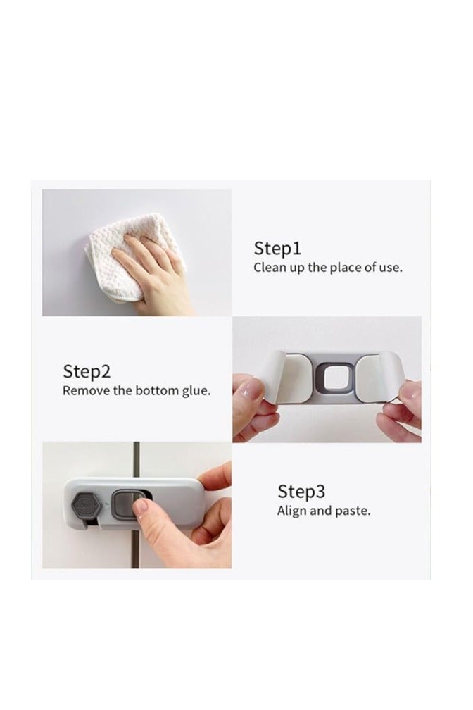 قفل أمان لباب الثلاجة والفريزر لحماية الأطفال، للحماية من القرص وهو مضاد للفتح، مناسب للثلاجات والخزائن والدواليب والأبواب وغيرهم متعددد الالوان - Image 3