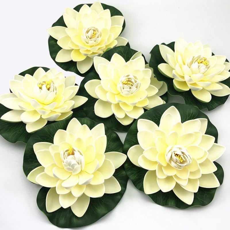 VAGMI VAGMI Multicolor Assorted Artificial Flower Plant Indoor Floating Lotus Flower Artificial Flowerpck of 2  - Image 1