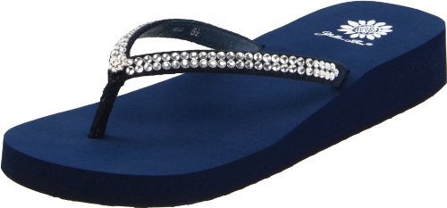 Yellow Box womens Jello Flip Flop, Navy, 8 US - Image 4
