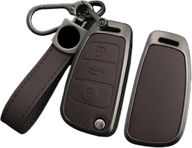 Brown Car Key Case Cover Protector Shell Compatible For Audi Q3 8U RSQ3 2013 2021 - Image 1
