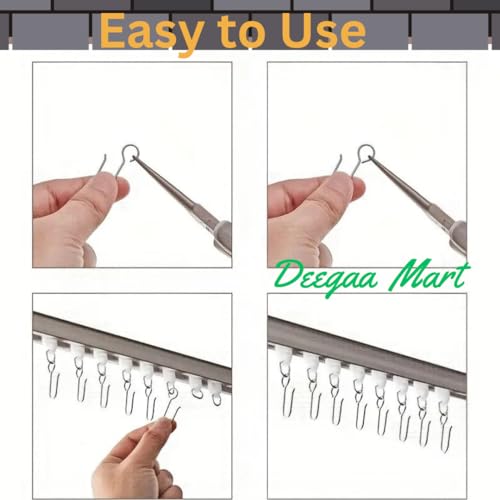 DEEGAA MART Metal Hook for Curtain Track Curtain Channel Curtain Runner, Material - Stainless Steel (SS), Color - Silver (50) - Image 4