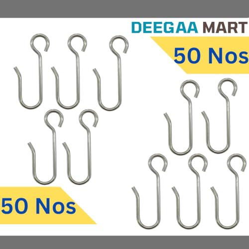 DEEGAA MART Metal Hook for Curtain Track Curtain Channel Curtain Runner, Material - Stainless Steel (SS), Color - Silver (50) - Image 2