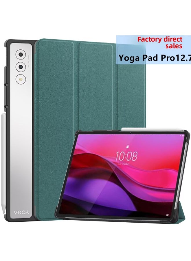 Generic For Lenovo YOGA Tab Plus Flat Panel Protective Case Yuan Kai 12.7 Tri-Fold Tb-520fu Case-Color:Red-Applicable Models:Lenovo Yoga Tab Plus  - Image 2