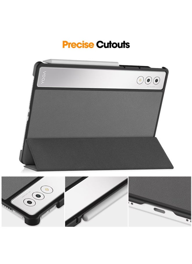 Generic For Lenovo YOGA Tab Plus Flat Panel Protective Case Yuan Kai 12.7 Tri-Fold Tb-520fu Case-Color:Red-Applicable Models:Lenovo Yoga Tab Plus  - Image 5