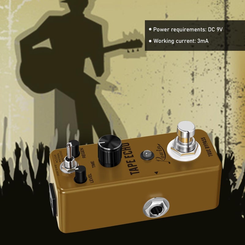 Rowin Tape Echo Delay Digital Guitar Effect Pedal with Storage Function for Timbre and Sound. - Image 4