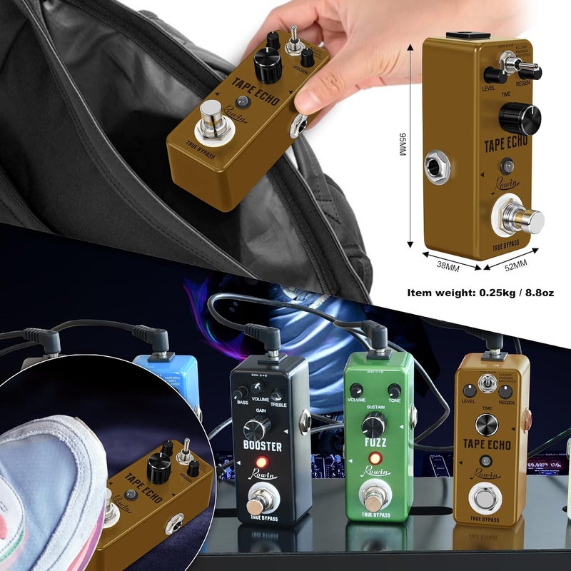 Rowin Tape Echo Delay Digital Guitar Effect Pedal with Storage Function for Timbre and Sound. - Image 5