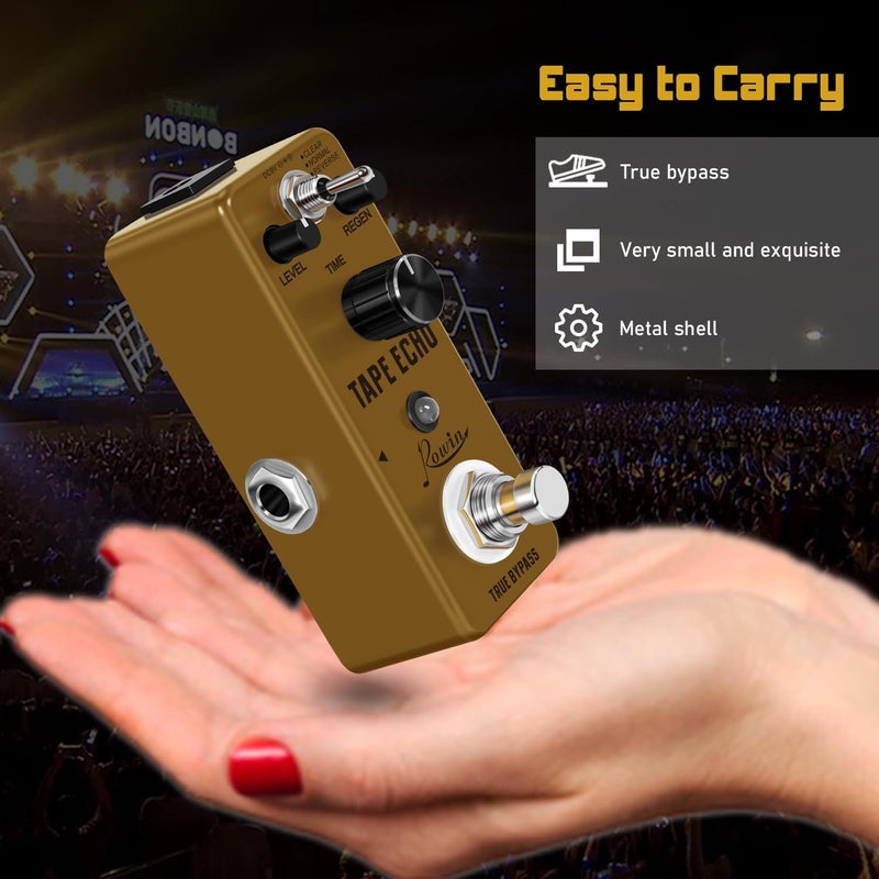 Rowin Tape Echo Delay Digital Guitar Effect Pedal with Storage Function for Timbre and Sound. - Image 3