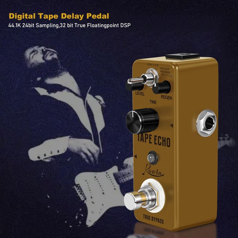 Rowin Tape Echo Delay Digital Guitar Effect Pedal with Storage Function for Timbre and Sound. - Image 1