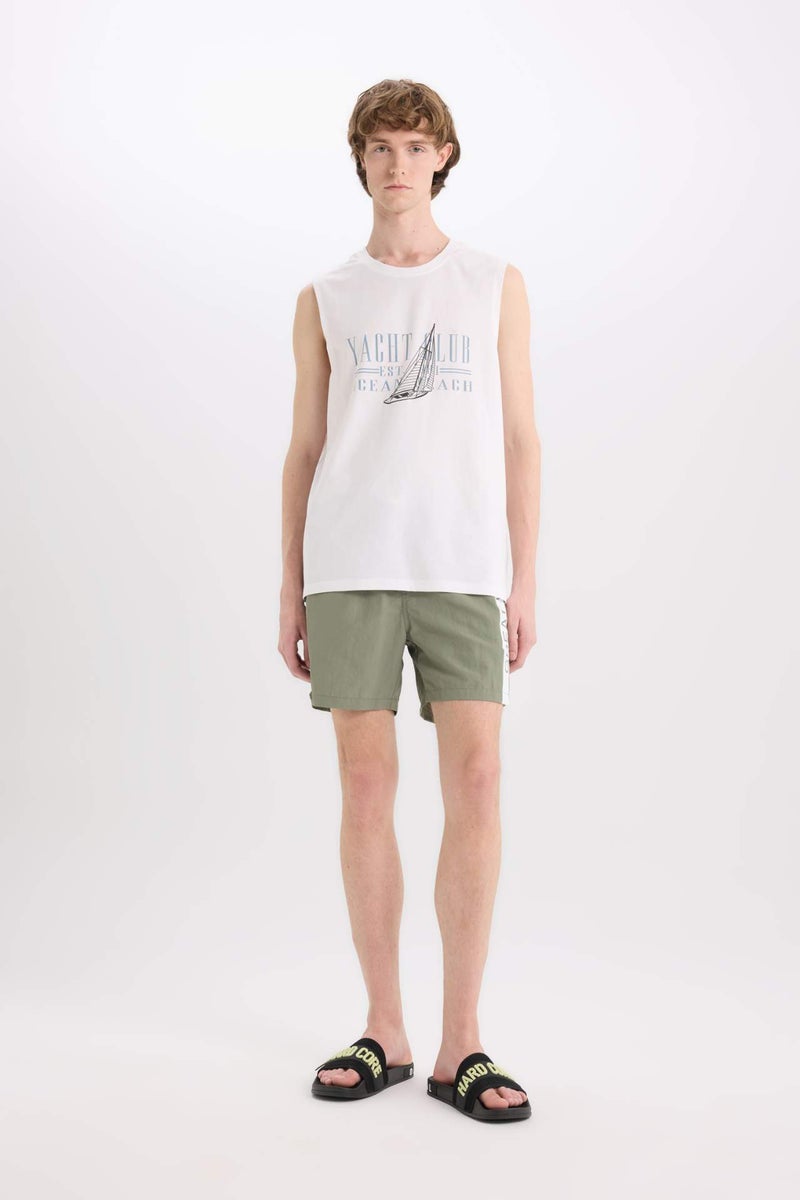 DeFacto Regular Fit Printed Crew Neck Cotton Tank Top - Image 2