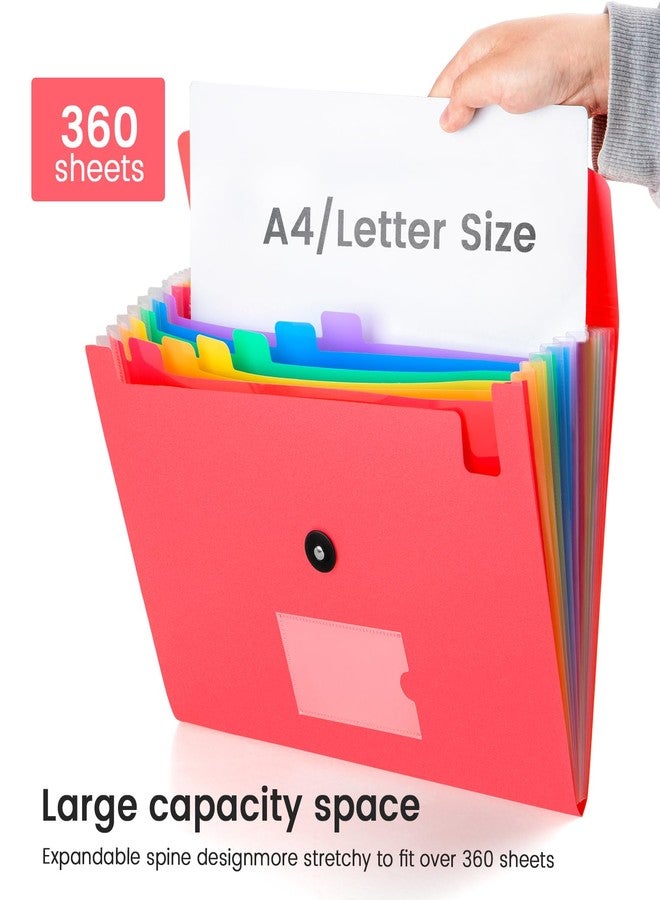 CASAON 13 Pocket Expanding File Folder Accordian File Organizer, A4 Letter Size Paper Document Receipt Holder for School Office Supplies, Pink - Image 5