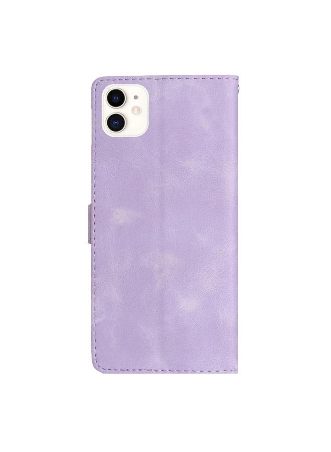 Zaboon Case For iPhone 12 mini Flower Butterfly Embossing Pattern Leather Phone Case - Image 3