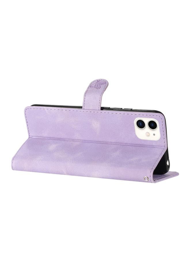 Zaboon Case For iPhone 12 mini Flower Butterfly Embossing Pattern Leather Phone Case - Image 5