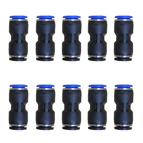ROZESAZZ 1/2" OD x 12mm OD Pneumatic quick Connector Push to Connect fittings Straight reducer Union/Coupler (Pack of 10) - Image 1