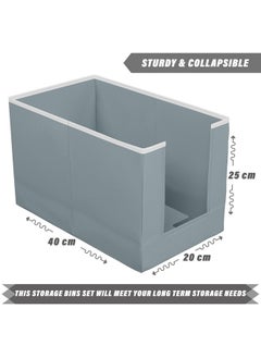Kuber Industries Kuber Industries Stylish Shirt Organizer for Wardrobe|Foldable Non Woven Shirt Stacker|Drawer Storage Unit For Closet Cuboard|Clothes Storage box|Pack of 2 (Grey)  - Image 3