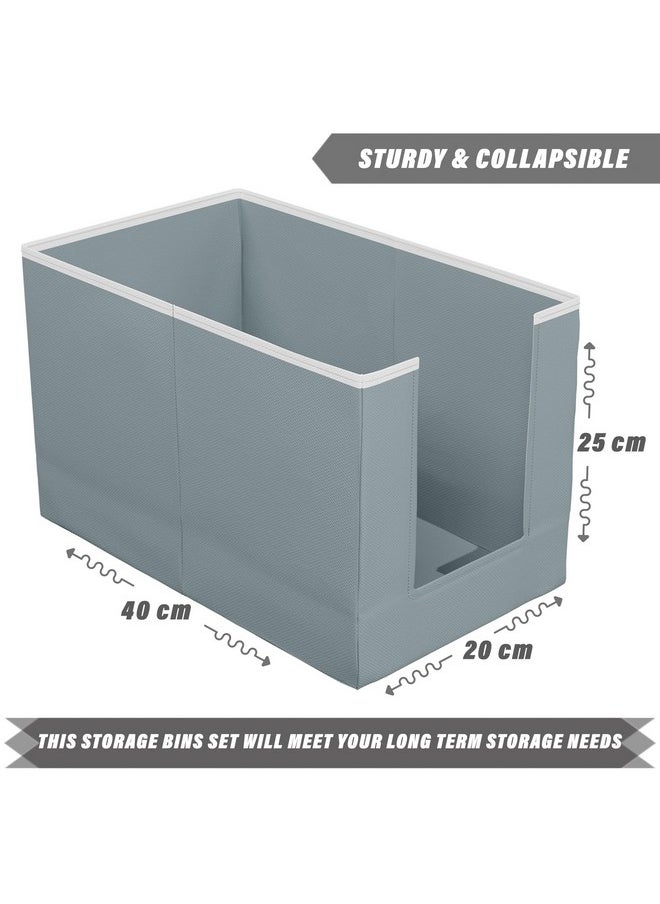Kuber Industries - Kuber Industries Stylish Shirt Organizer for Wardrobe|Foldable Non Woven Shirt Stacker|Drawer Storage Unit For Closet Cuboard|Clothes Storage box|Pack of 2 (Grey) - Image 1