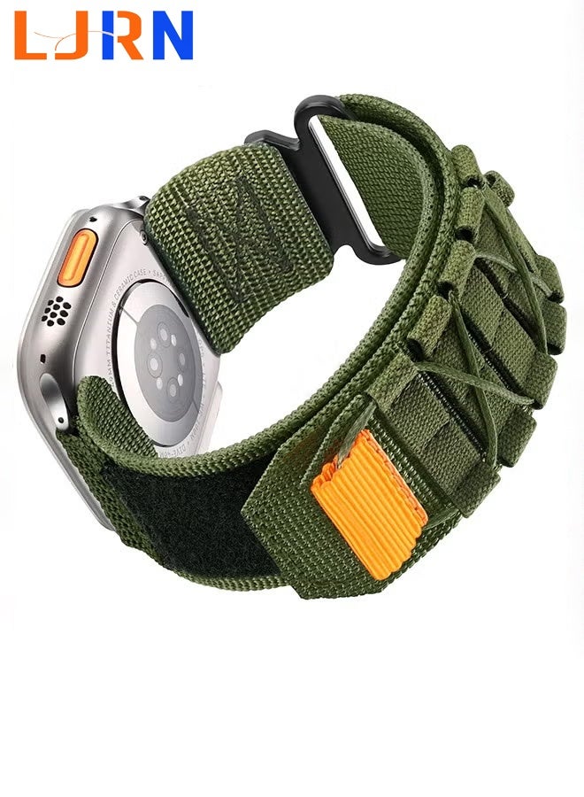 LJRN Compatible with Apple Watch Ultra 2 / Ultra Band 49mm for Men, Rugged Tactical Wide Nylon Compatible with Apple Watch Bands 45mm 44mm 42mm, Sport Loop Strap for iWatch Bands Series 10/9/8/7/6/5/4/3/2/1 - Image 1