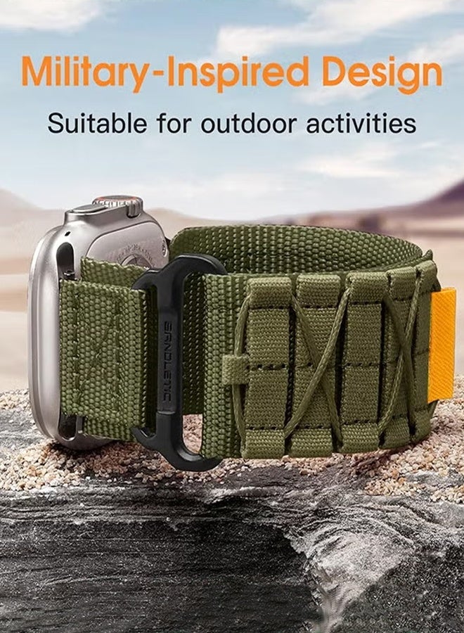 LJRN Compatible with Apple Watch Ultra 2 / Ultra Band 49mm for Men, Rugged Tactical Wide Nylon Compatible with Apple Watch Bands 45mm 44mm 42mm, Sport Loop Strap for iWatch Bands Series 10/9/8/7/6/5/4/3/2/1 - Image 3