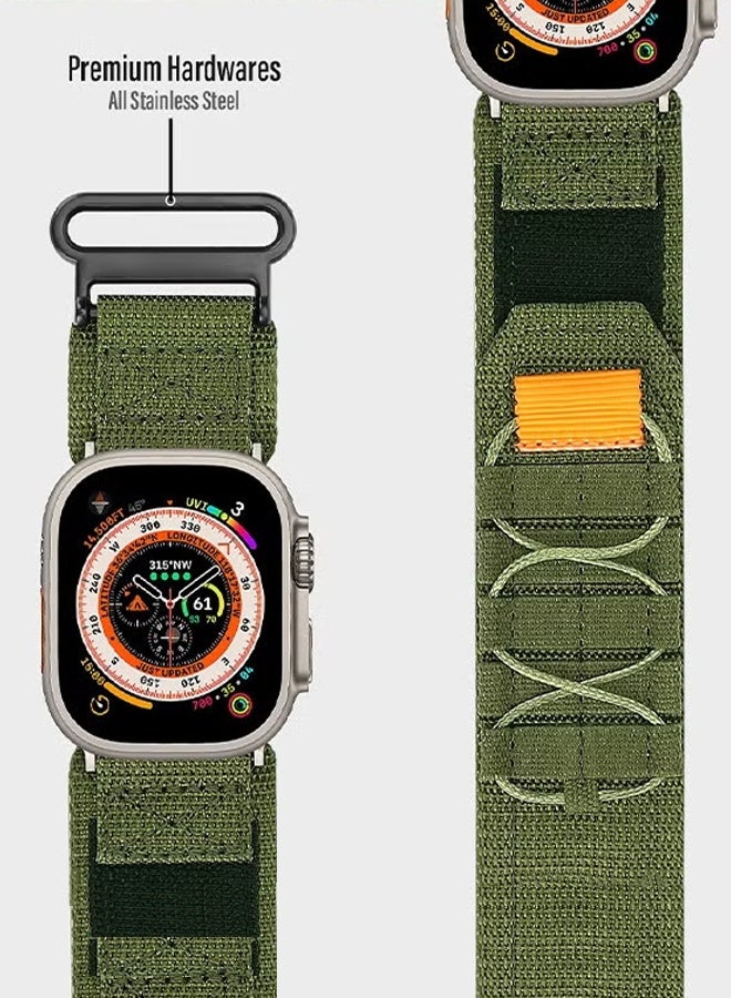 LJRN Compatible with Apple Watch Ultra 2 / Ultra Band 49mm for Men, Rugged Tactical Wide Nylon Compatible with Apple Watch Bands 45mm 44mm 42mm, Sport Loop Strap for iWatch Bands Series 10/9/8/7/6/5/4/3/2/1 - Image 4