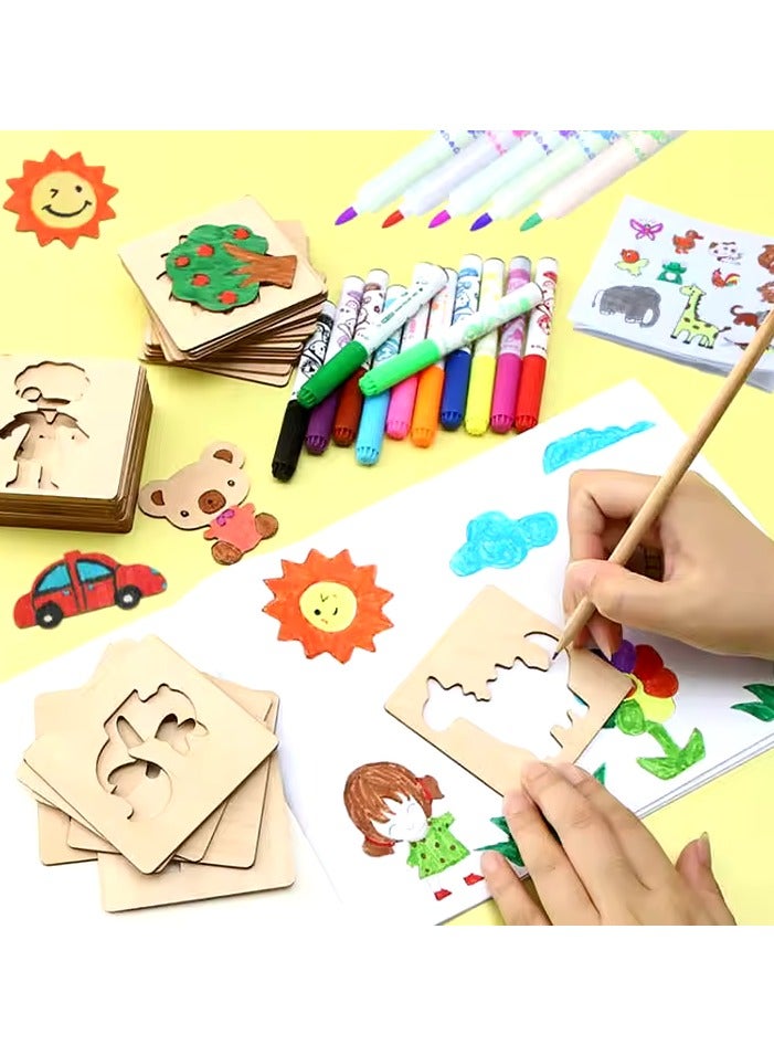 general 3D drawing puzzle set with 20 unique themes  2 drawing pen, introduce drawing to young learners with the 2024 New Design, Montessori Toys. This 3D puzzle set includes various themes (animal, ve - Image 2