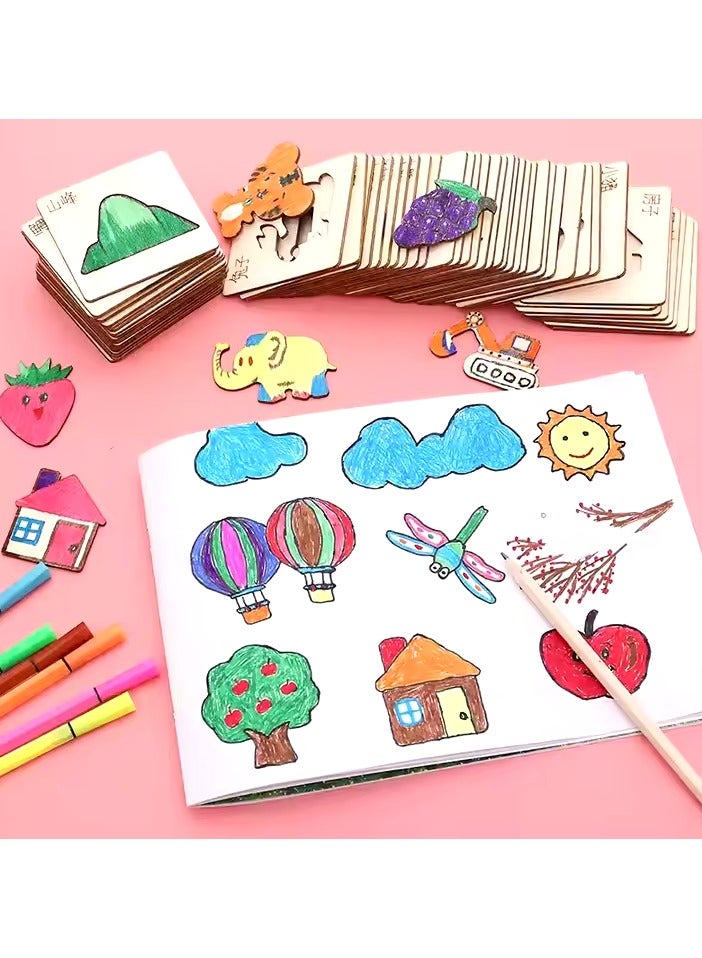 general 3D drawing puzzle set with 20 unique themes  2 drawing pen, introduce drawing to young learners with the 2024 New Design, Montessori Toys. This 3D puzzle set includes various themes (animal, ve - Image 5
