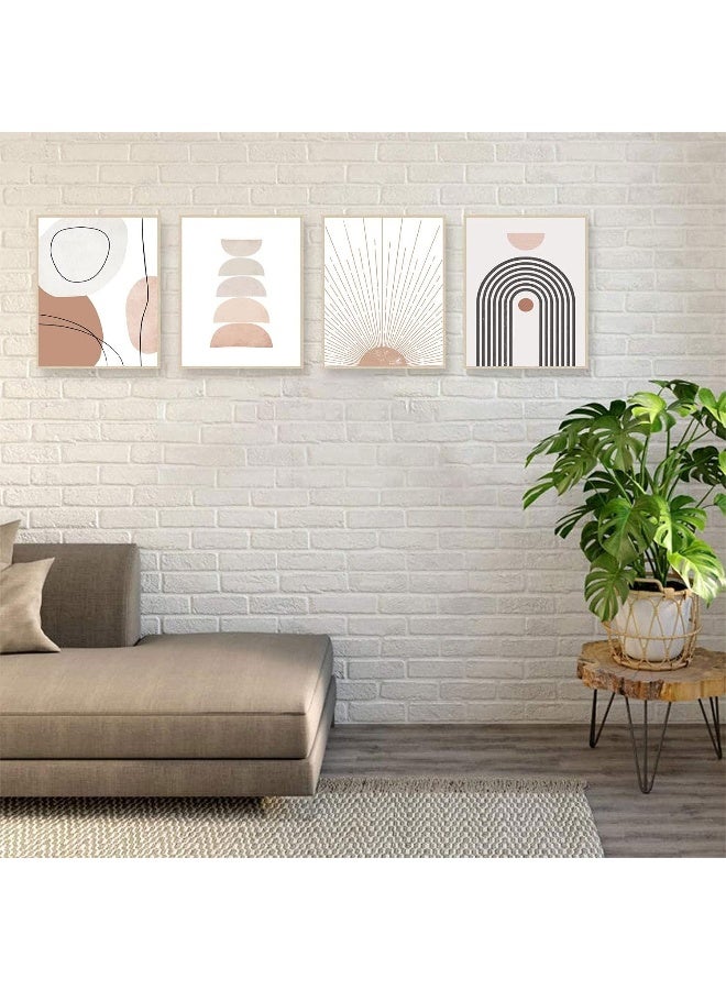 Home Trove ASTRDECOR Minimalist Boho Wall Art Mid Century Modern Decor Geometric Sun Rising Beige Decor Abstract Wall Art Boho Prints Modern Art Wall Decor (11x14inch UNFRAMED)  - Image 3
