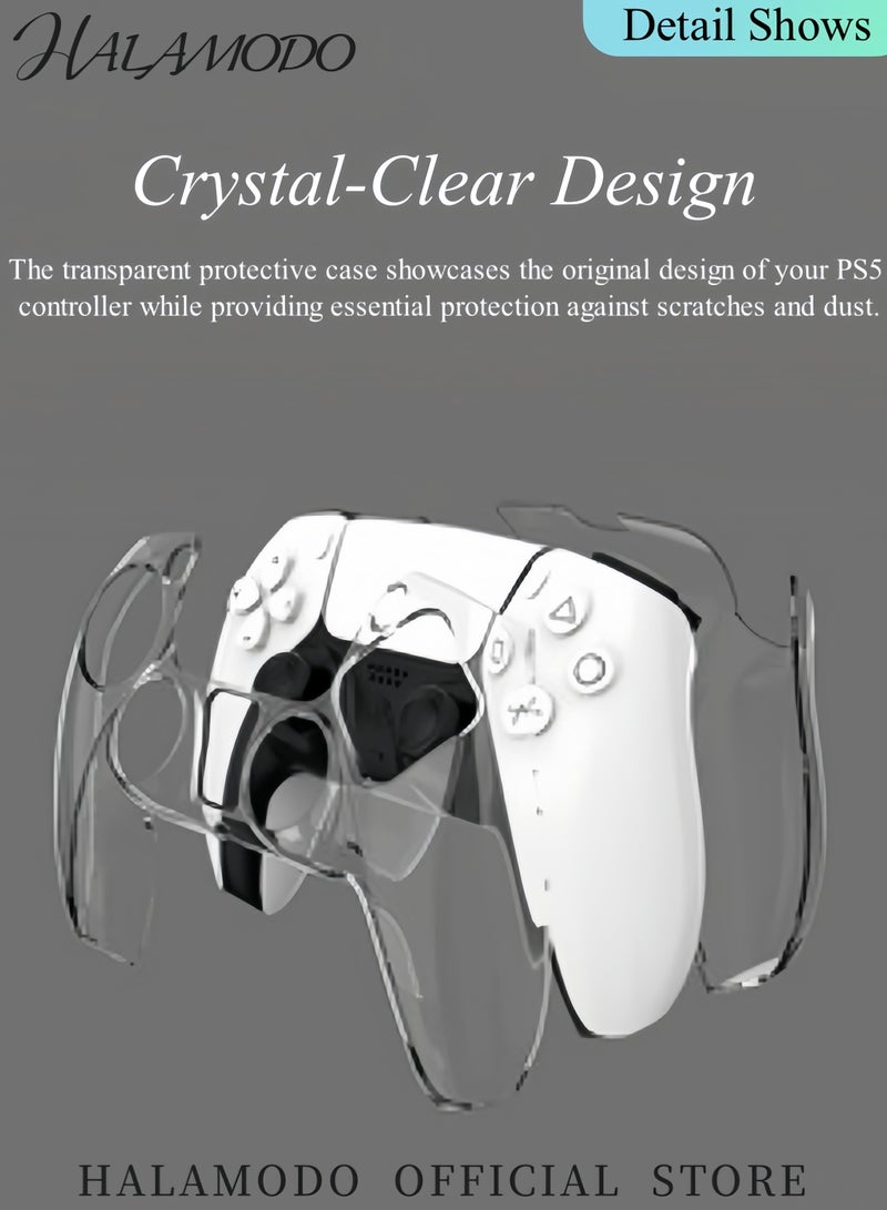 HALAMODO PS5 Game Controller Transparent Protective Case Thin Controller Protective Cover Shell Skin Controller Gamepad Protector for PS5 Controller BDM 010 & BDM 020  - Image 2