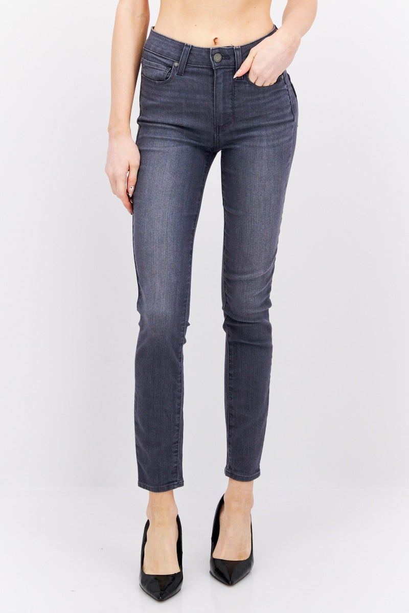 PAIGE Women Regular Fit Washed Denim Jean, Grey - Image 1